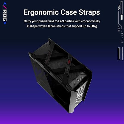 ASUS ROG Strix Helios II EATX mid-Tower Gaming PC case, with Dual Tempered Glass Side Panels, Support for Graphics Cards up to 450mm Long, Graphics Card Braces and Support for up to 420mm radiators