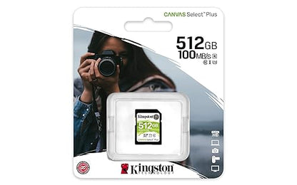 Kingston 512GB SDXC Canvas Select Plus 100R C10 UHS-I U3 V30 (SDS2/512GB)