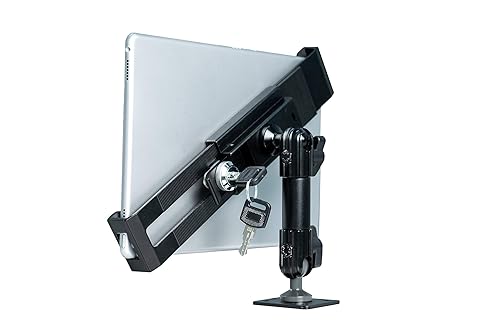 Tabletop Wall Mount – CTA Multi-Mount Carbon Fiber Support Arm for iPad 10th Gen 10.9 iPad 7/8/9 Gen 10.2” iPad Pro 12.9” Surface Pro 4 Surface Go 3 ?Galaxy Tab & More - Silver (AUT-VDMS)