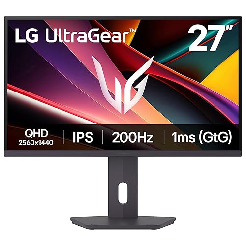 LG 27G610A-B 27-inch Ultragear QHD (2560 x 1440) IPS Gaming Monitor, 200Hz, 1ms, AMD FreeSync Premium, VESA DisplayHDR 400, HDMI, DisplayPort, Tilt/Height/Swivel/Pivot Stand, Black 27" IPS 200Hz QHD 2560 x 1440