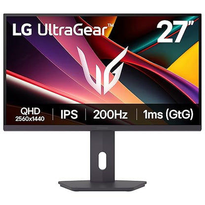 LG 27G610A-B 27-inch Ultragear QHD (2560 x 1440) IPS Gaming Monitor, 200Hz, 1ms, AMD FreeSync Premium, VESA DisplayHDR 400, HDMI, DisplayPort, Tilt/Height/Swivel/Pivot Stand, Black 27" IPS 200Hz QHD 2560 x 1440