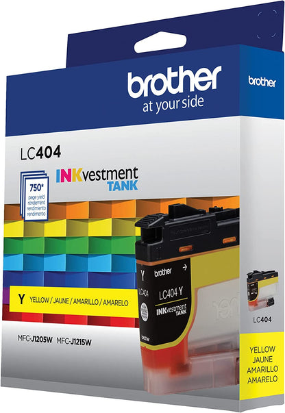 Brother Genuine LC404Y Yellow INKvestment Tank Ink Cartridge