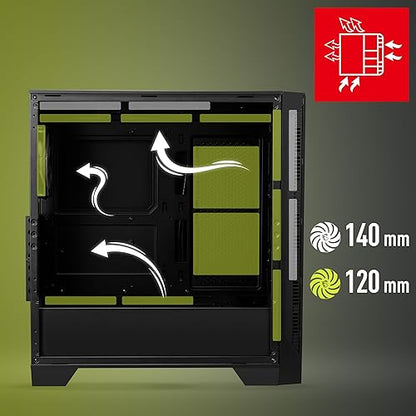 MSI MAG Forge 321R Airflow Mid Tower ATX Gaming Case, ABS Plastic Design, ARGB Fan, ARGB Control Board, Tempered Glass Window