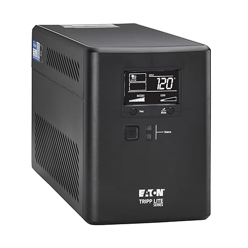 Eaton Tripp Lite Series Cloud-Connected 750VA UPS Battery Backup & Surge Protector, Remote Management & Monitoring, 500W, 10 Outlets, LCD Screen, Computer UPS (SMART750LCDTNC)