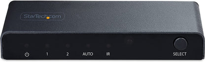 StarTech.com 2-Port 8K HDMI Switch, HDMI 2.1 Switcher 4K 120Hz/8K 60Hz UHD, HDR10+, HDMI Switch 2 in 1 Out, Auto/Manual Source Switching, Power Adapter and Remote Included (2PORT-HDMI-SWITCH-8K) 2 port