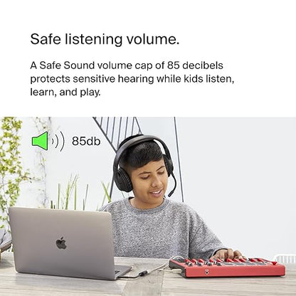 Belkin SoundForm Inspire Wireless Over-Ear Headset for Kids, Online Learning & Travel w/Built-in Microphone, 85dB Safe Volume Limit, 35H Battery - Compatible w/iPhone, iPad, Galaxy & More - Black
