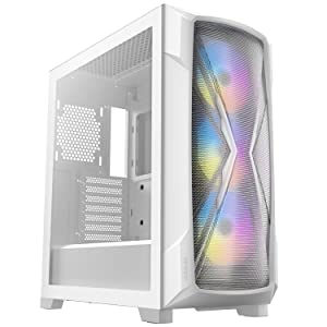 Antec Dark League DP505 White, High-Airflow Mesh Front Panel, 3 x 120mm ARGB Fans, ARGB &amp; PWM Hub, 8 x Rubber Grommets &amp; 3 x Cable Ties, Type-C 3.2 Gen2, GPU Bracket, Mid-Tower E-ATX Gaming Case