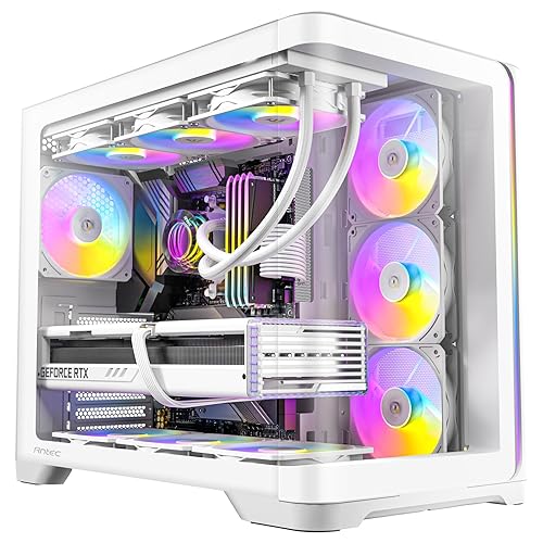 Antec C5 Curve ARGB, 4 x 120mm ARGB PWM Fans Included, Up to 10 Fans Simultaneously, Type-C 3.2 Gen 2 Port, Curved Tempered Glass Front & Side Panels, 360mm Radiator Support, Mid-Tower ATX PC Case C5 CURVE ARGB WHITE