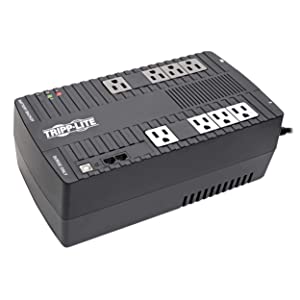 Tripp Lite 550VA UPS Battery Backup, 300W AVR Line Interactive, USB, Ultra-Compact (AVR550U), Black 550VA Battery