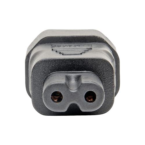 Tripp Lite Eaton Series IEC C14 to IEC C7 Power Cord Adapter - 7A, 125V, Black - 1 x IEC 60320 C14 Plug - 1 x IEC 60320 C7 Receptacle - 125V AC / 7A - Black