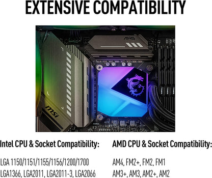 MSI MAG CoreLiquid C240 - AIO ARGB CPU Liquid Cooler - 240mm Radiator - LGA 1700 Ready - Dual 120mm ARGB PWM Fans 240 mm MAG CORELIQUID C240