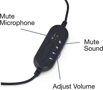 Verbatim Stereo USB Headset with Microphone and in-Line Remote Stereo w/In-Line Remote