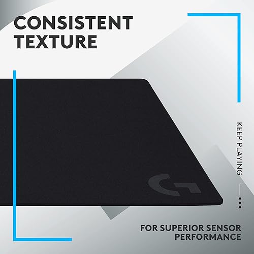 Logitech G840 XL Cloth Gaming Mouse Pad - 0.12 in Thin, Stable Rubber Base, Performance-Tuned Surface - Black Black XL Cloth