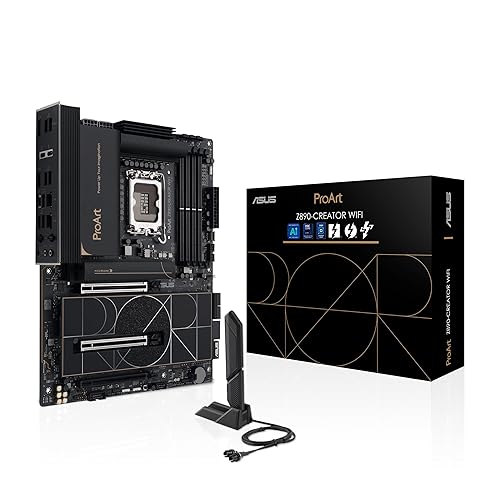 ASUS ProArt Z890-CREATOR WIFI Z890 LGA 1851 ATX Motherboard, Intel® Core™ Ultra Processor Series 2 Ready, 16+2+1+2 stages, PCIe® 5.0, DDR5, Thunderbolt™ 5 Type-C®, 10+2.5 Gb LAN, WiFi 7, 5x M.2, AI OC