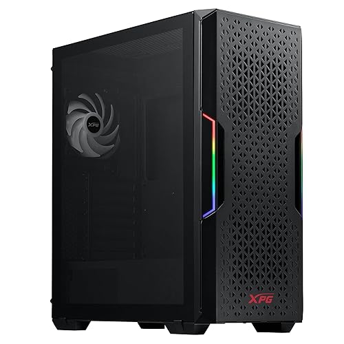 XPG STARKER AIR C Mid-Tower ATX PC Case with Front Mesh Panel - ARGB Light Effect - Cable Management - Black(STARKERAIRC BK C TW) Mesh Front + Type C Black