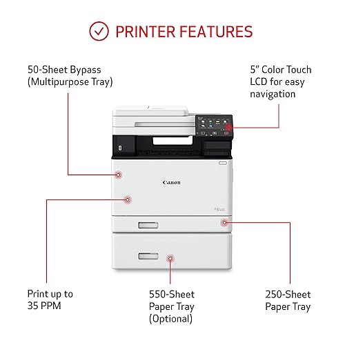 Canon imageCLASS MF751Cdw Wireless Laser Multifunction Printer - Color - White - Copier/Printer/Scanner - 35 ppm Mono/35 ppm Color Print - 1200 x 1200 dpi Print - Automatic Duplex Print - Color Flatbed Scanner