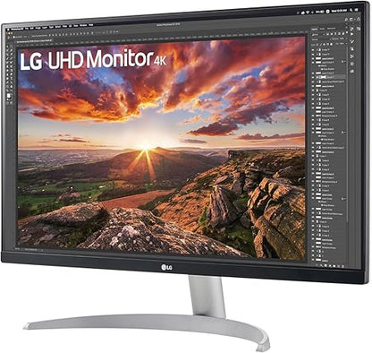 LG 27UP600K 27-inch Ultrafine 4K UHD IPS Monitor 3840x2160, DCI-P3 95%, VESA DisplayHDR 400, Reader Mode, Flicker Safe, HDMI, DisplayPort, White
