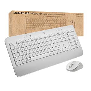 Logitech Signature MK650 Combo for Business, Wireless Mouse and Keyboard, Logi Bolt, Bluetooth, SmartWheel, Globally Certified, Windows/Mac/Chrome/Linux - Off-White