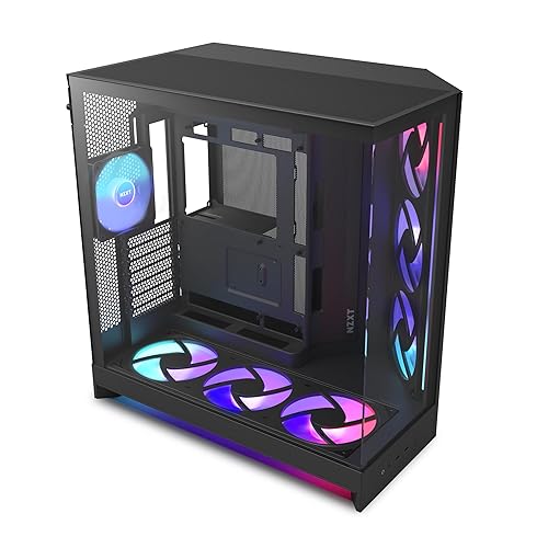 NZXT H9 Flow RGB+ Dual-Chamber Mid-Tower Case w/RGB Fans & Controller - All Black