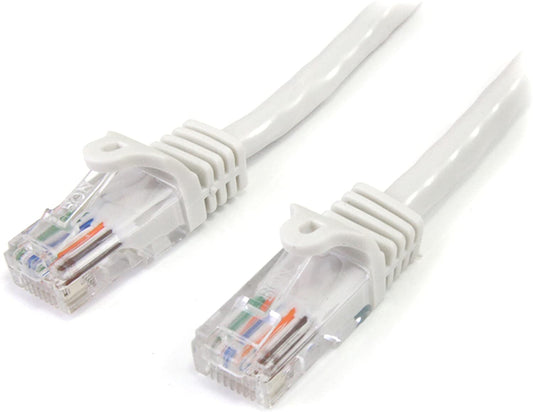 StarTech.com Cat5e Ethernet Cable - 25 ft - White- Patch Cable - Snagless Cat5e Cable - Long Network Cable - Ethernet Cord - Cat 5e Cable - 25ft (45PATCH25WH) 25 ft White
