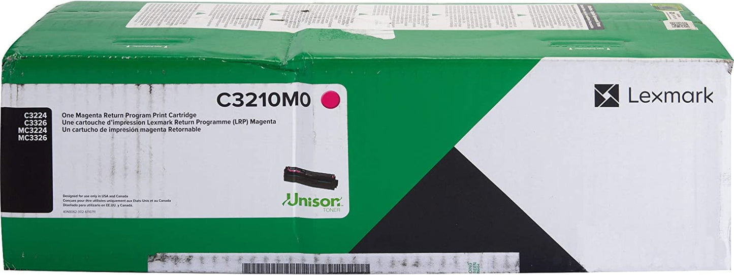 Lexmark, LEXC3210M0, C3210M0 Magenta Return Program Print Cartridge, 1 Each smaill Magenta