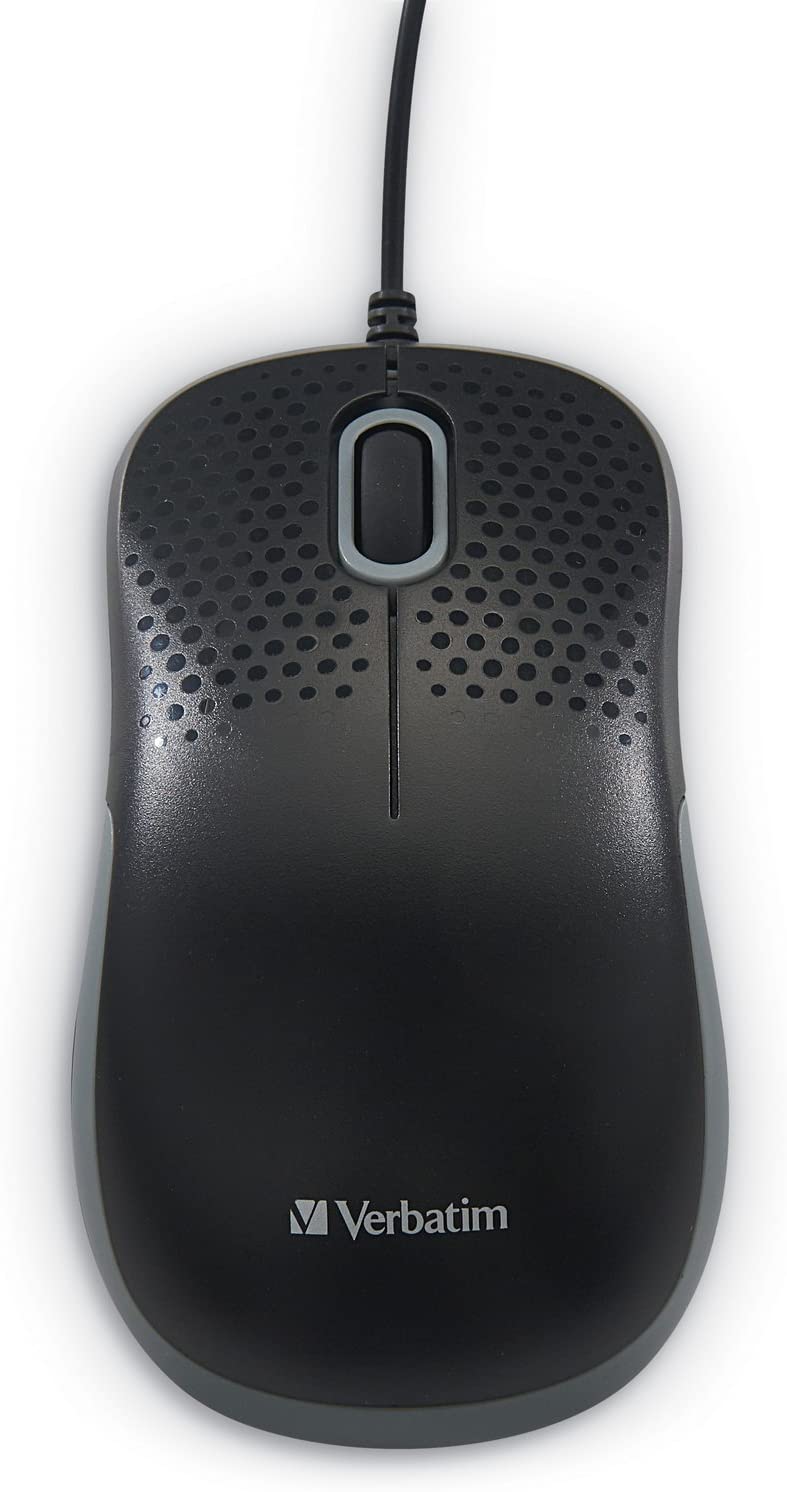 Verbatim Silent Corded Optical Mouse - Black