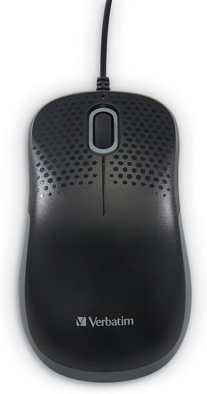Verbatim Silent Corded Optical Mouse - Black
