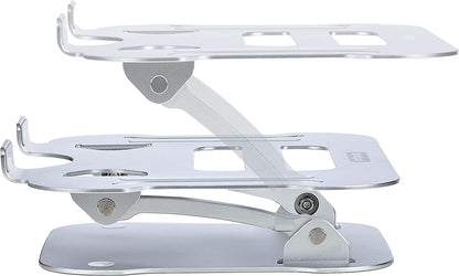 StarTech.com Laptop Stand for Desk, Ergonomic Laptop Stand Adjustable Height, Aluminum, Portable, Max. 22lb (10kg), Foldable Laptop Holder - Angled Notebook Computer Riser/Lift (ADJ-Laptop-Riser)