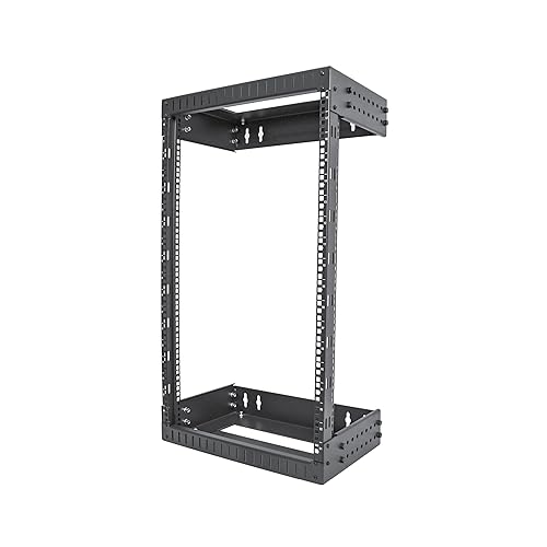 StarTech.com 2-Post 18U Heavy-Duty Wall Mount Network Rack, 19 Open Frame Server Rack with Adjustable Depth, Wall Mount Data Rack for IT / AV / Patch Panel / Computer Equipment (RACK-18U-20-WALL-OA)