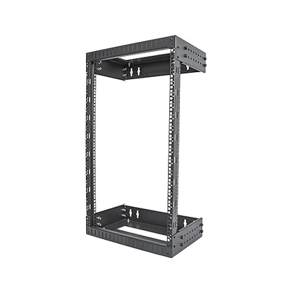StarTech.com 2-Post 18U Heavy-Duty Wall Mount Network Rack, 19 Open Frame Server Rack with Adjustable Depth, Wall Mount Data Rack for IT / AV / Patch Panel / Computer Equipment (RACK-18U-20-WALL-OA)