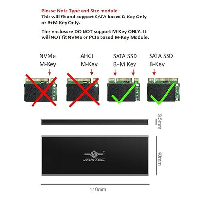 Vantec NexStar SX M.2 SSD to USB 3.0 Enclosure, Black (NST-M2STS3-BK)