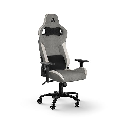 Corsair T3 Rush (2023) Gaming Chair, One Size, Gray and White