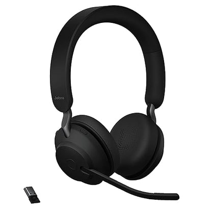 Jabra Evolve2 65 USB-A MS Stereo with Charging Stand - Black Wireless Headset/Music Headphones