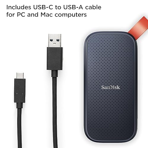 SanDisk 1TB Portable SSD - Up to 520MB/s, USB-C, USB 3.2 Gen 2 - SDSSDE30-1T00-G25 Previous Generation 1TB