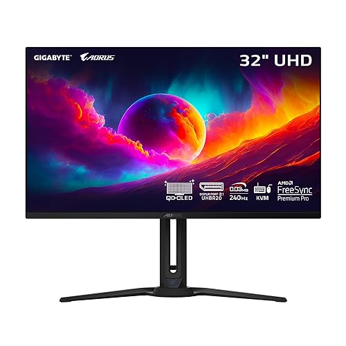 GIGABYTE - AORUS FO32U2 Pro - 32" QD OLED Gaming Monitor - UHD 3840x2160-240Hz - 0.03ms GTG - AMD FreeSync Premium Pro - Type C KVM - HDMI, DP, Type C - Height Adjustable - Black 32" UHD 240Hz | OLED | Flat | Pro - DP 2.1