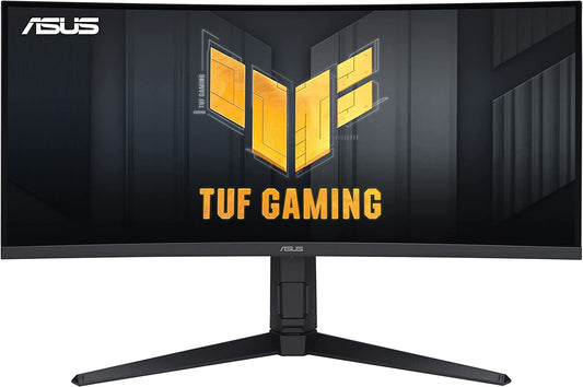 ASUS TUF Gaming 34” Ultra-Wide Curved HDR Monitor (VG34VQEL1A) - 21:9, UWQHD (3440 x 1440), 100Hz, Extreme Low Motion Blur, FreeSync, 1ms, DisplayPort, HDMI, USB, Tripod Socket, Height Adjustable