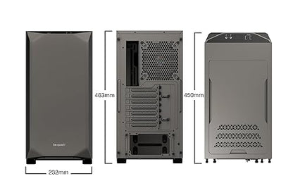 be quiet! Pure Base 500 ATX Midi Tower PC Case | Two Pre-Installed Silent Wings 2 Fans |Gray|BG036 Metallic Gray BG036