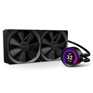 NZXT Kraken Z63 280mm - RL-KRZ63-01 - AIO RGB CPU Liquid Cooler - Customizable LCD Display - Improved Pump - Powered by CAM V4 - RGB Connector - Aer P 140mm Radiator Fans (2 Included) Black Kraken Z Z63 280mm Cooler