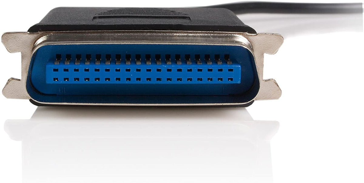 StarTech.com 10 ft USB to Parallel Printer Adapter - M/M - USB to ieee 1284 - USB to centronics - USB to Parallel Cable (ICUSB128410), Black USB to Parallel 10ft