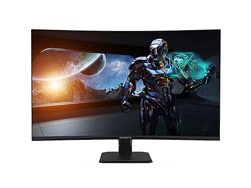 GIGABYTE GS32QC 31.5 165Hz 1440P Curved Gaming Monitor, 2560x1440 VA 1500R Display, 1ms (MPRT) Response Time, HDR Ready, 1x Display Port 1.4, 2X HDMI 2.0,Black QHD | 165Hz 1ms | 31.5 | No Height Adj.