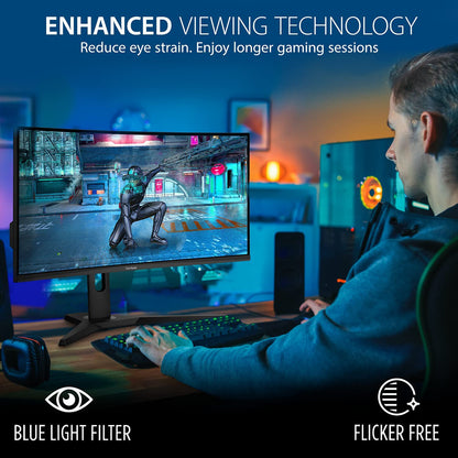 ViewSonic VX3418-2KPC 34 Inch 21:9 UltraWide WQHD 1440p 144Hz 1ms Curved Gaming Monitor with Adaptive-Sync Eye Care HDMI and Display Port 34-Inch 144Hz