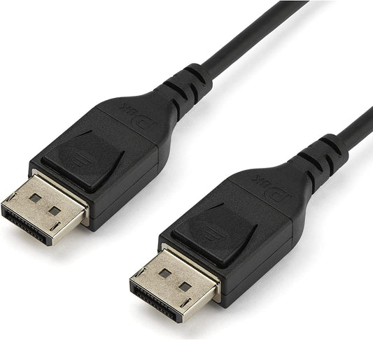 StarTech.com 2m VESA Certified DisplayPort 1.4 Cable - 8K 60Hz HBR3 HDR - 6ft Super UHD DisplayPort to DisplayPort Monitor Cord - Ultra HD 4K 120Hz DP 1.4 Slim Video Cable M/M DP Connector (DP14MM2M) 6 ft / 2 m Cable