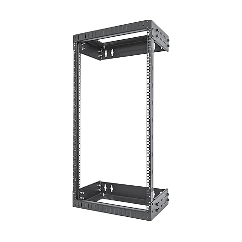StarTech.com 2-Post 21U Heavy-Duty Wall Mount Network Rack, 19 Open Frame Server Rack with Adjustable Depth, Wall Mount Data Rack for IT / AV / Patch Panel / Computer Equipment (RACK-21U-20-WALL-OA)