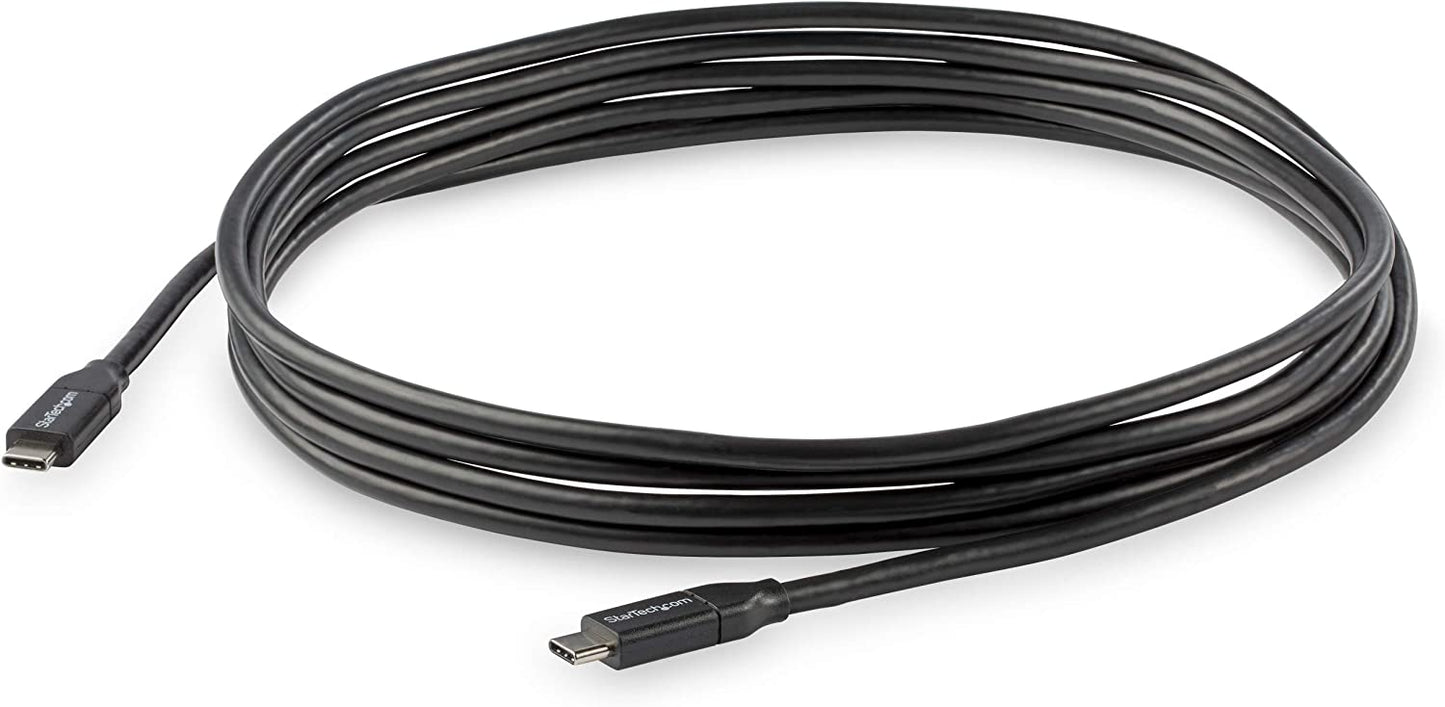 StarTech.com USB C To USB C Cable - 10 ft / 3m - USB-IF Certified - 5A PD - USB 2.0 - USB Type C Charging Cable - USB C Fast Charge Cable (USB2C5C3M) Black 10 ft/ 3 m