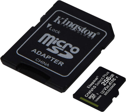Kingston 256GB microSDXC Canvas Select Plus Class 10 Flash Memory Card SDCS2 Memory