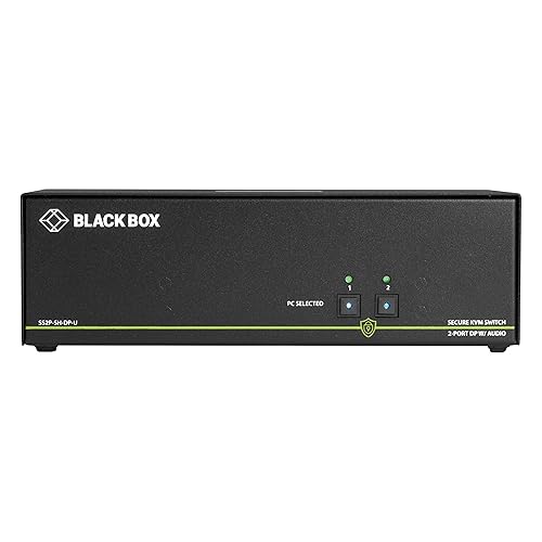 Black Box NIAP 3.0 Secure 2-Port Single-Head DisplayPort KVM Switch - 2 Computer(s) - 1 Local User(s) - 3840 x 2160 - 4 x USB - 3 x DisplayPort - Desktop - TAA Compliant