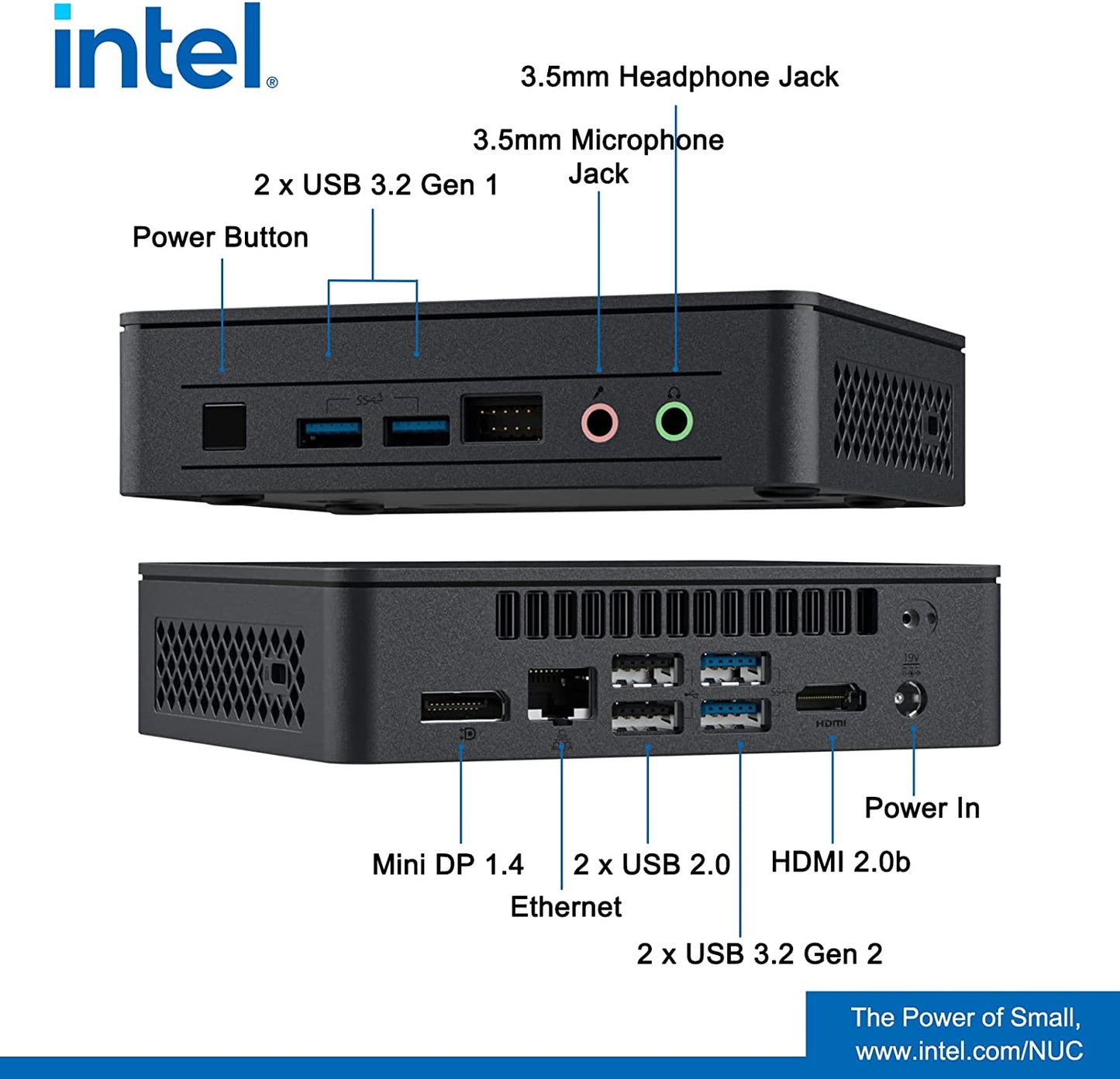 Intel NUC 11, NUC11ATKC4 Atlas Canyon Win11 Pro Mini PC Desktop, 2.0 GHz - 2.9 GHz Burst,Intel Celeron N5105 Processor,4 Core, 4 Thread, 15W, Intel UHD Graphics,450-800 MHz Burst (8GB RAM+256GB SSD) NUC11ATKC4 8GB+256GB