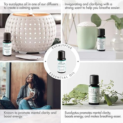 Ellia Diffuser Essential Oil Eucalyptus 15ml, 100% Pure, Therapeutic Grade