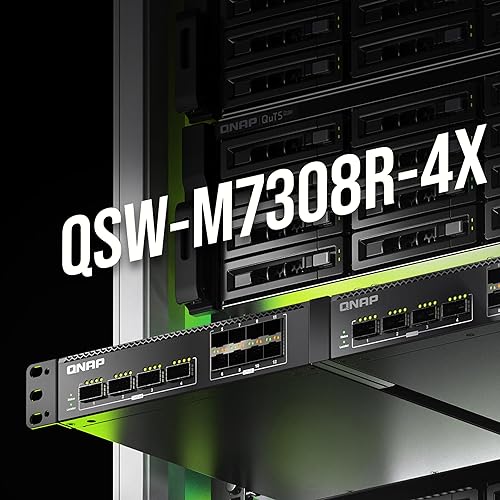 QNAP QSW-M7308R-4X-US 12-Port Half-Width Rackmount 100GbE Managed Switch, Cost-Optimized for Enterprise IT