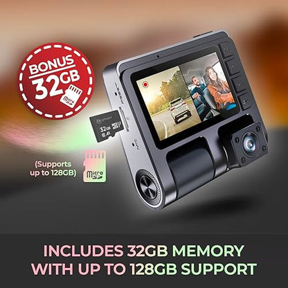 myGEKOgear Orbit D110 2 Channel 1080P Front/Rear Dashcam with 2" Display, 150° Wide Angle, G-Sensor, 128GB Support